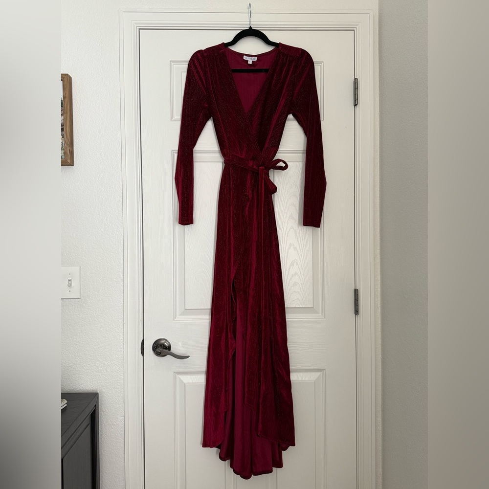 Elegant Red Wrap Dress